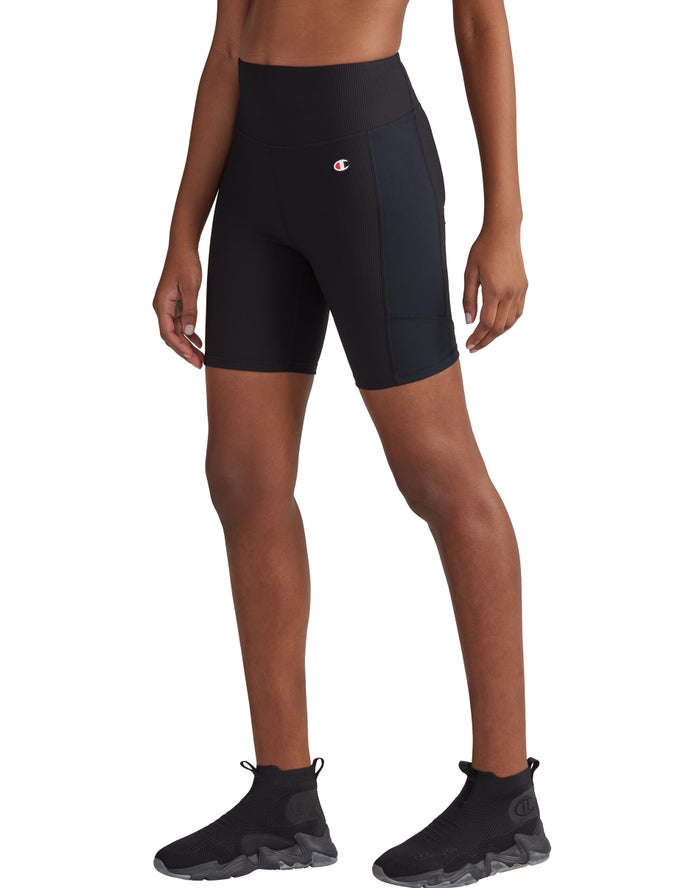 Champion Korte Broek Dames - Zwart - Ribbed Bike 7 ( 492301-SMU )